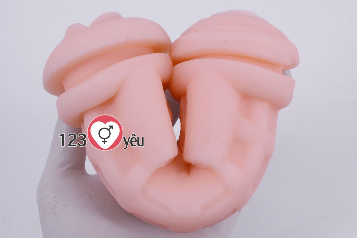 Âm đạo giả 2 đầu Double Head miệng và âm đạo 5